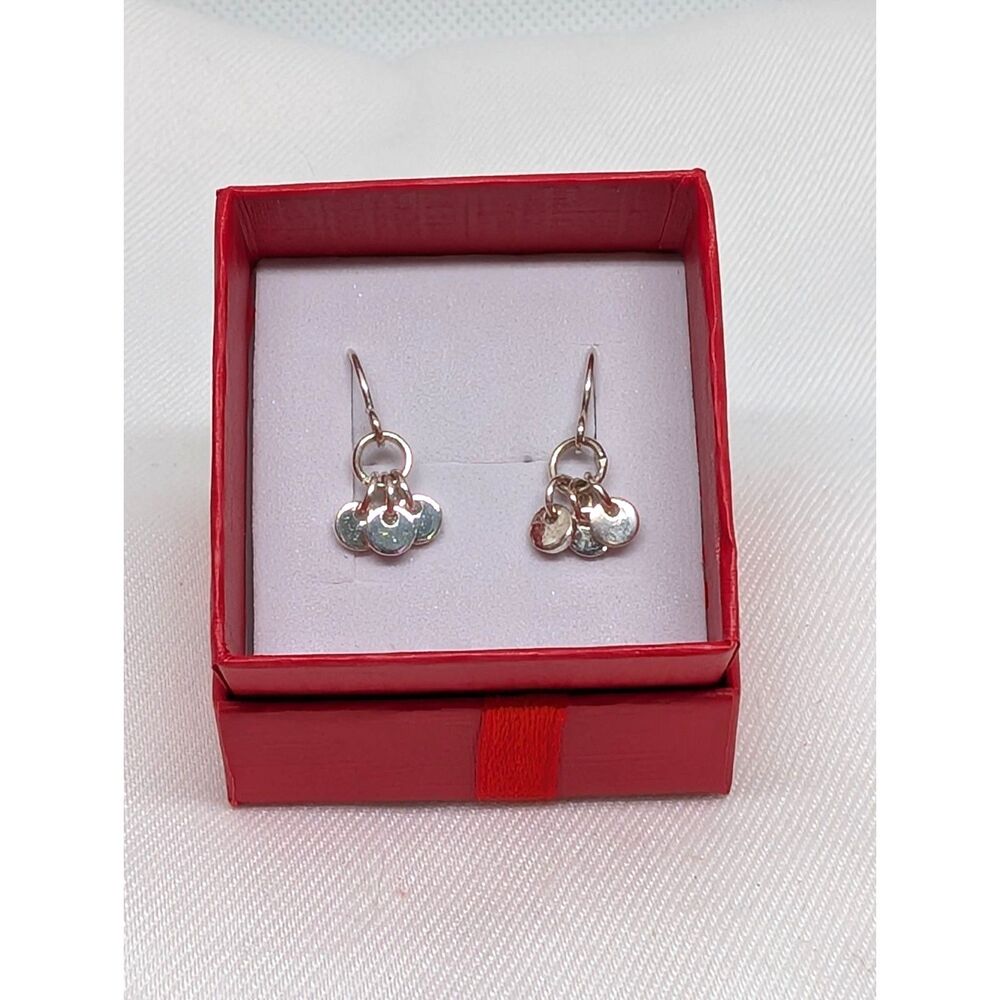Silver Triple Drop French Hook Earrings